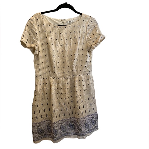 Madewell Silk Nomad Paisley Dress in Cream and Blue - Picture 9 of 12